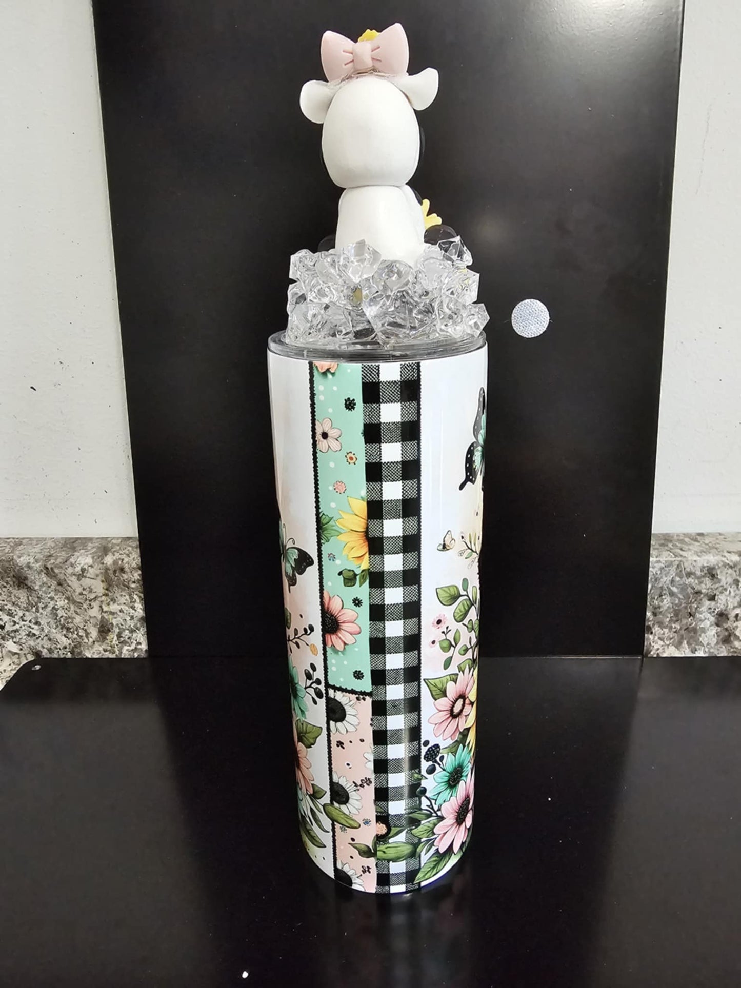 COW SUNFLOWER WITH FANCY LID TUMBLER