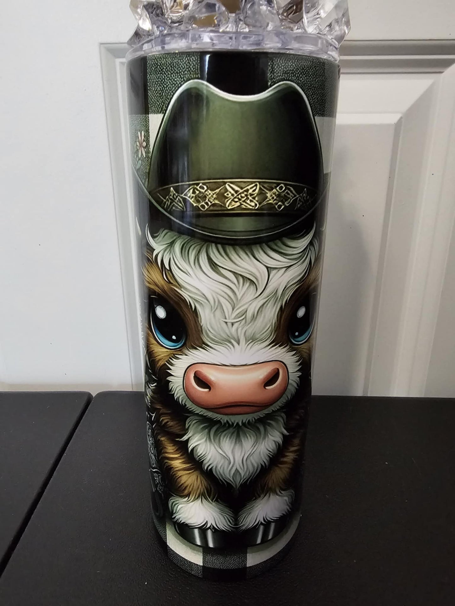 COUNTRY COW FANCY LID TUMBLER RTS