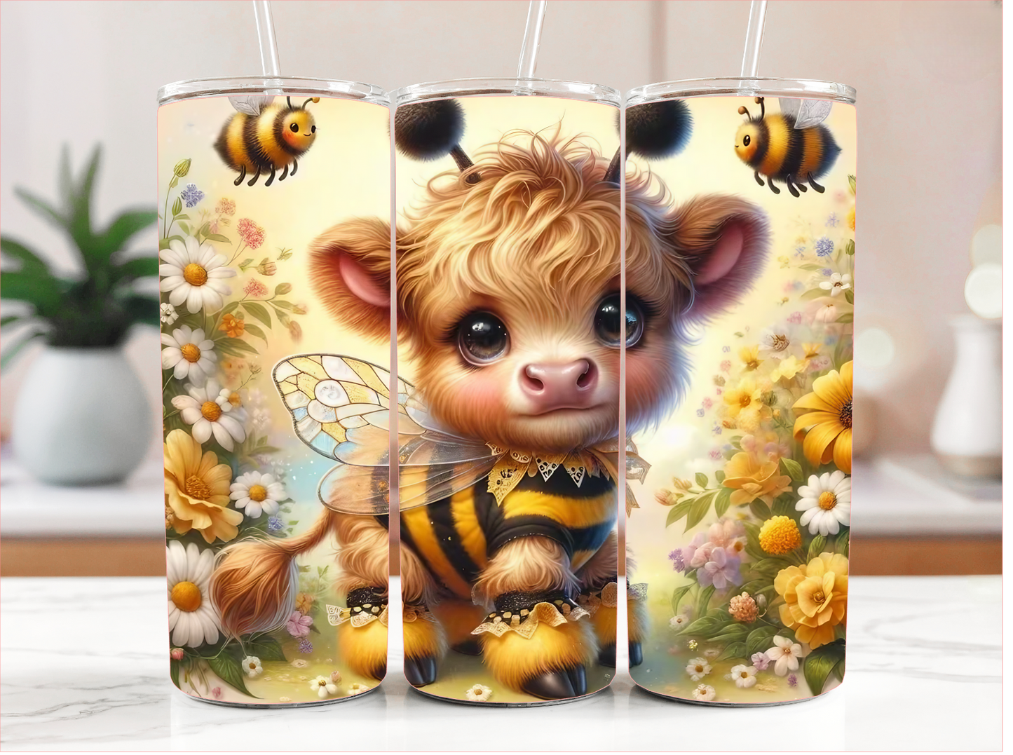 BABY HIGHLAND COW BEE TUMBLER