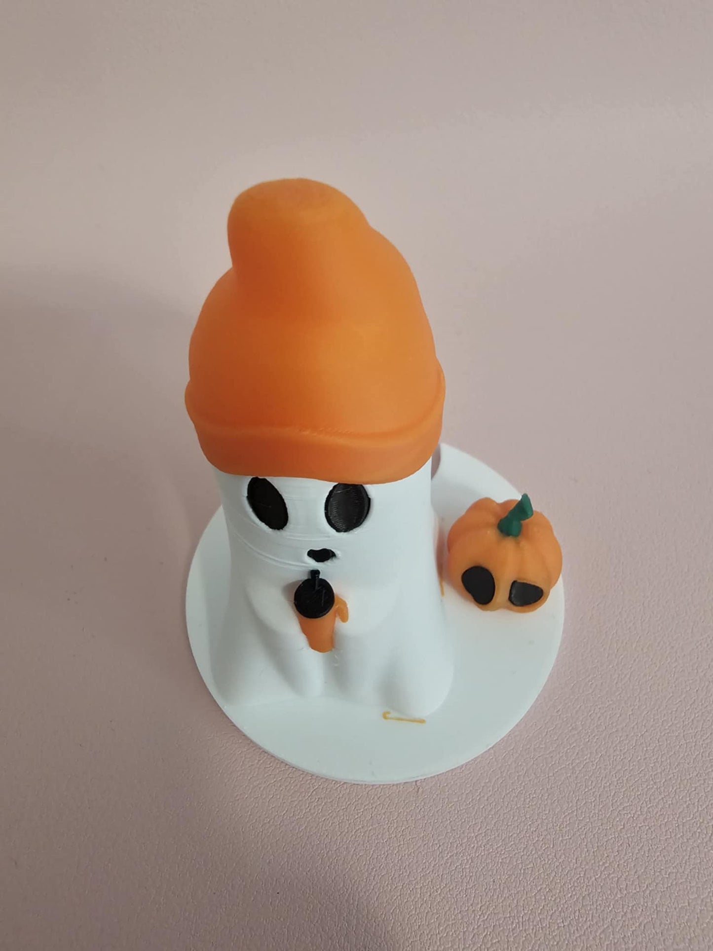 GHOST WITH ORANGE HAT 3D LID BUDDIE