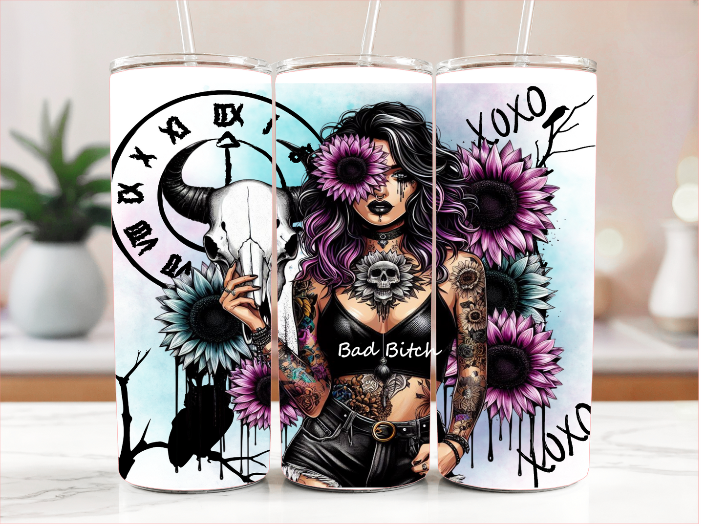 BAD BITCH TATTOO GIRL TUMBLER RTS