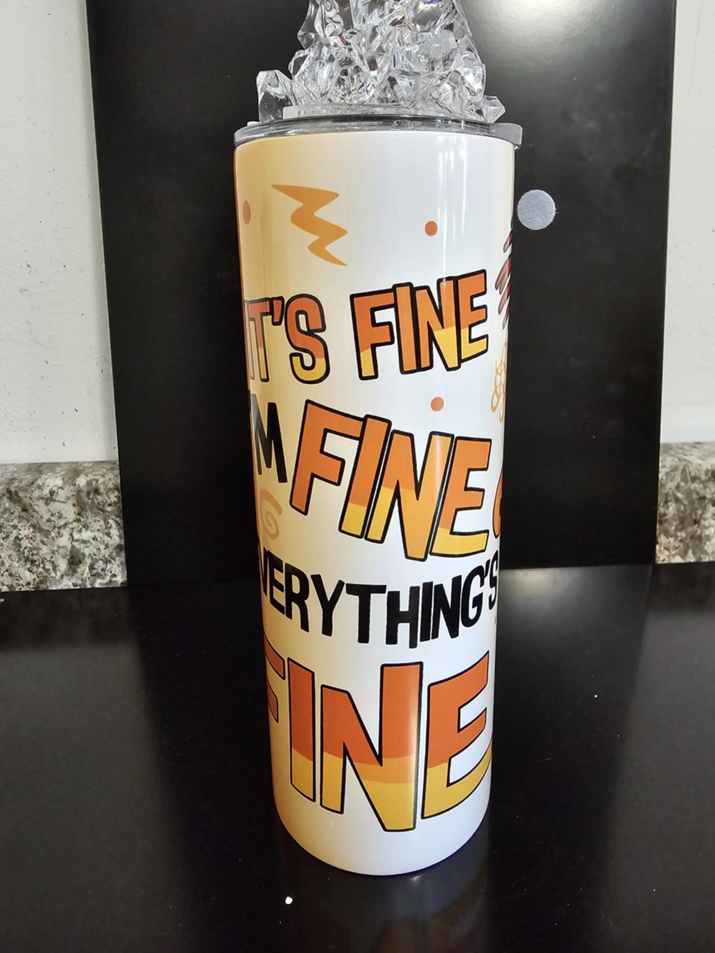 I'M FINE ANX-IETY WITH FANCY LID TUMBLER RTS