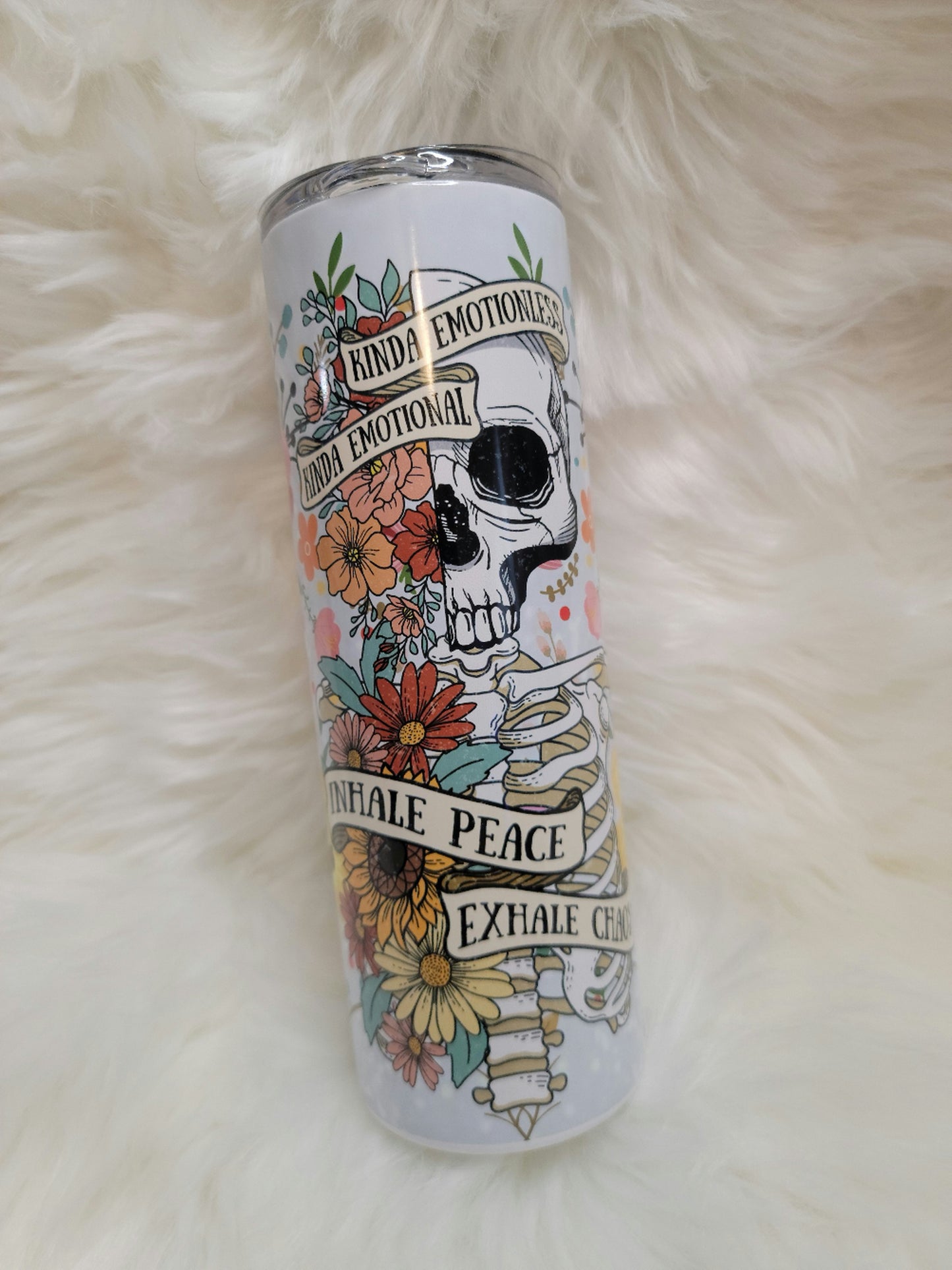 Kinda Emotional Skull Tumbler