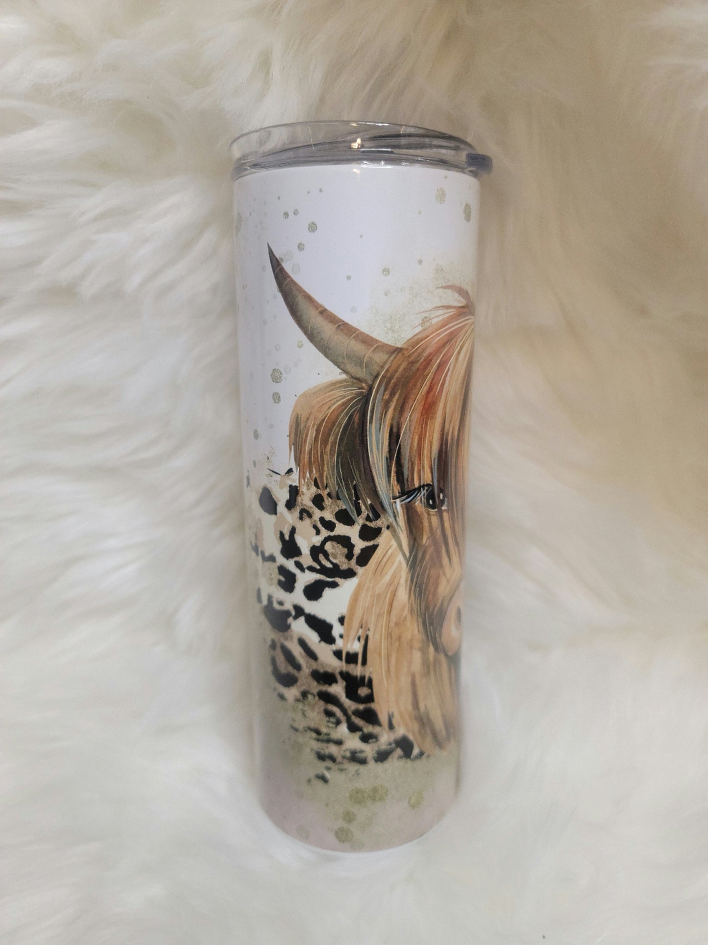 Highland Cow Leopard Tumbler