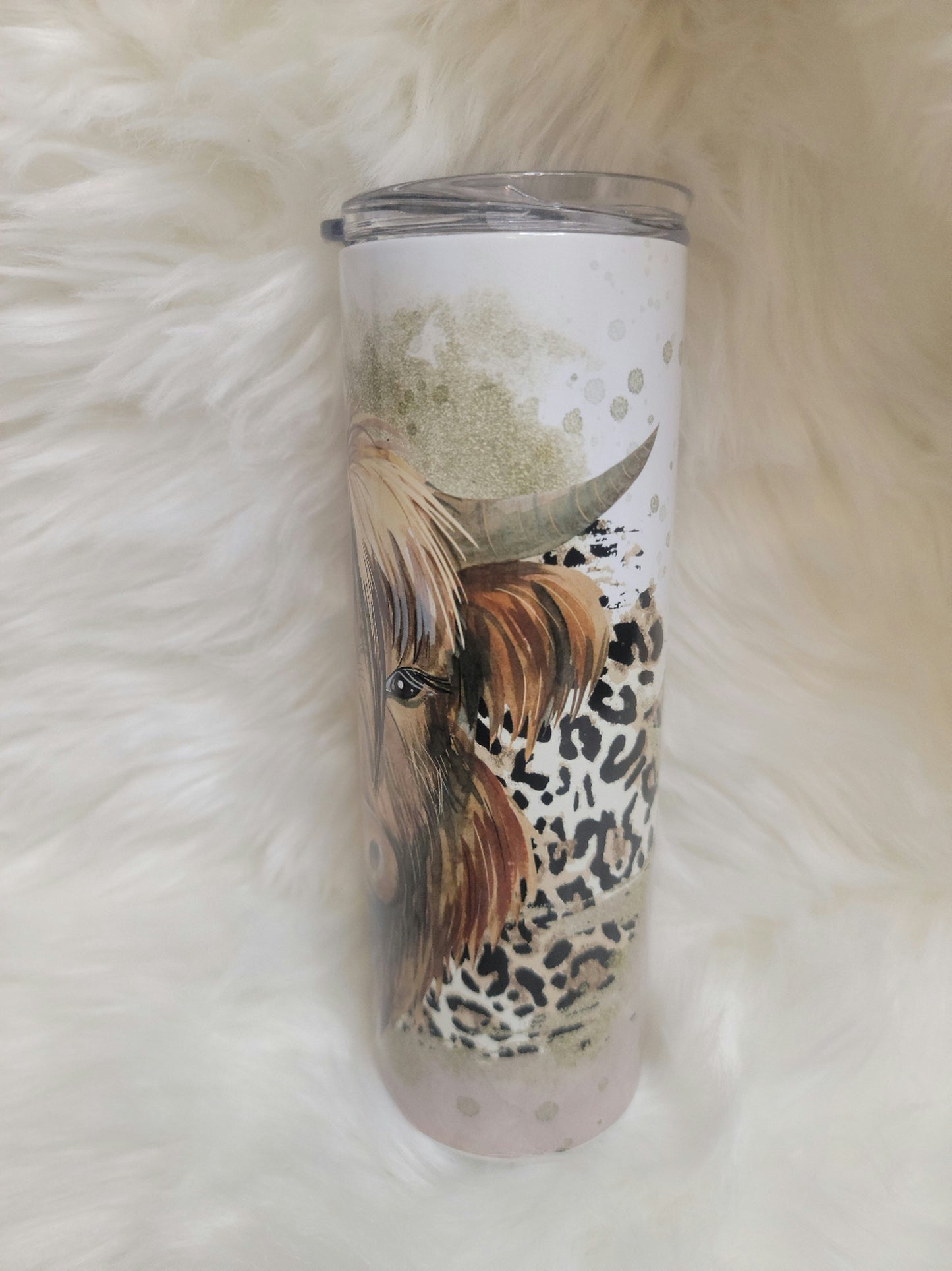 Highland Cow Leopard Tumbler
