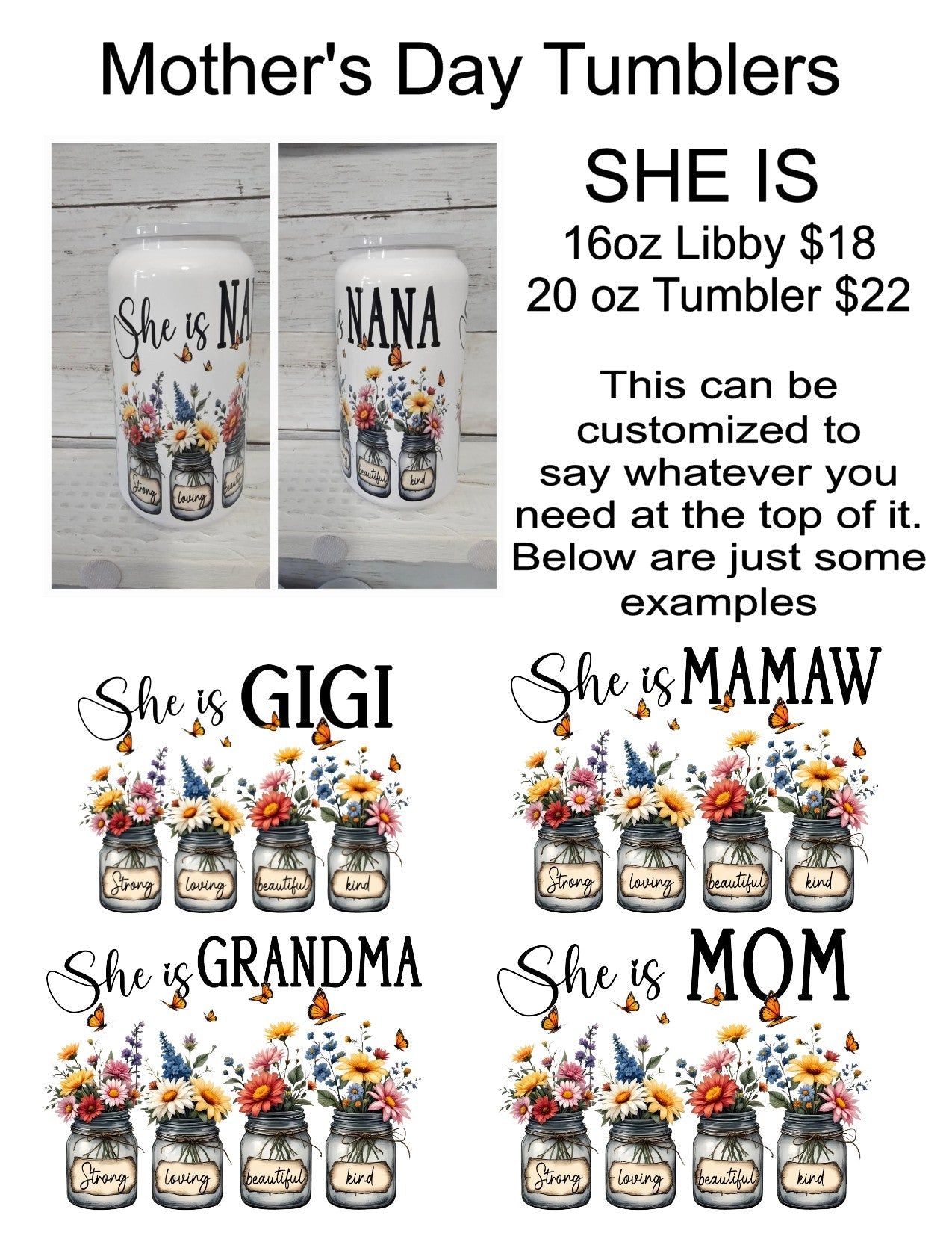 MOTHERS DAY TUMBLERS