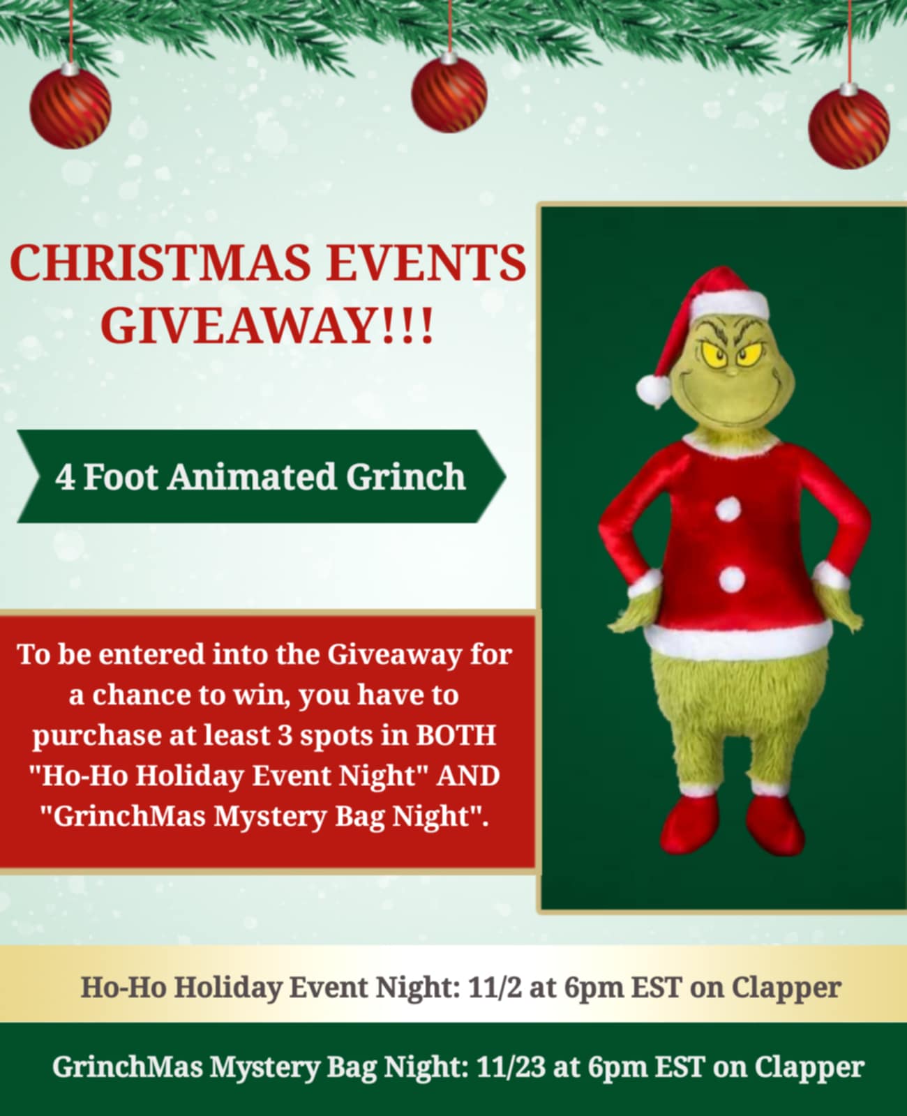 HO HO HOLIDAY EVENT NIGHT SATURDAY NOV 2ND 6PM EST.