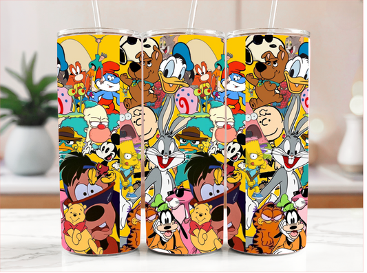 CARTOON TV COLLAGE TUMBLER
