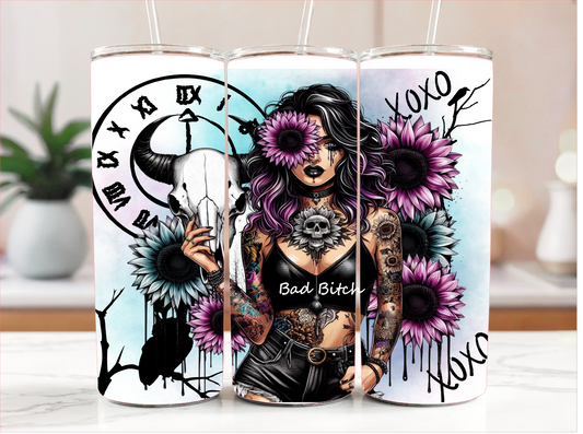 BAD BITCH TATTOO GIRL TUMBLER RTS