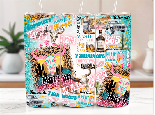 COUNTRY MUSIC COLLAGE TUMBLER RTS