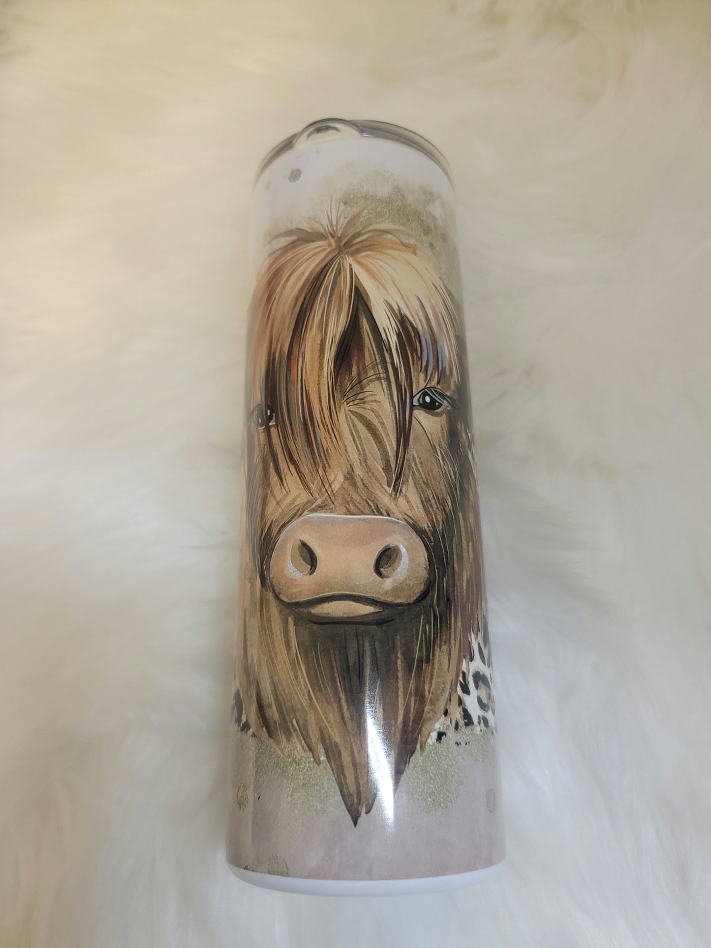 Highland Cow Leopard Tumbler