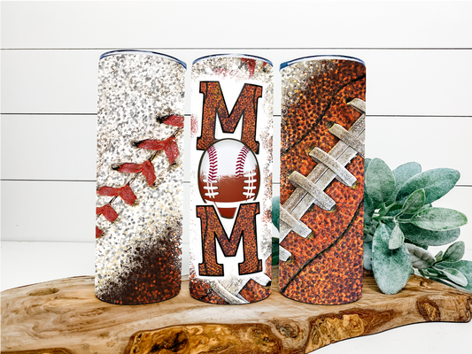 Baseball Football Mom Tumbler