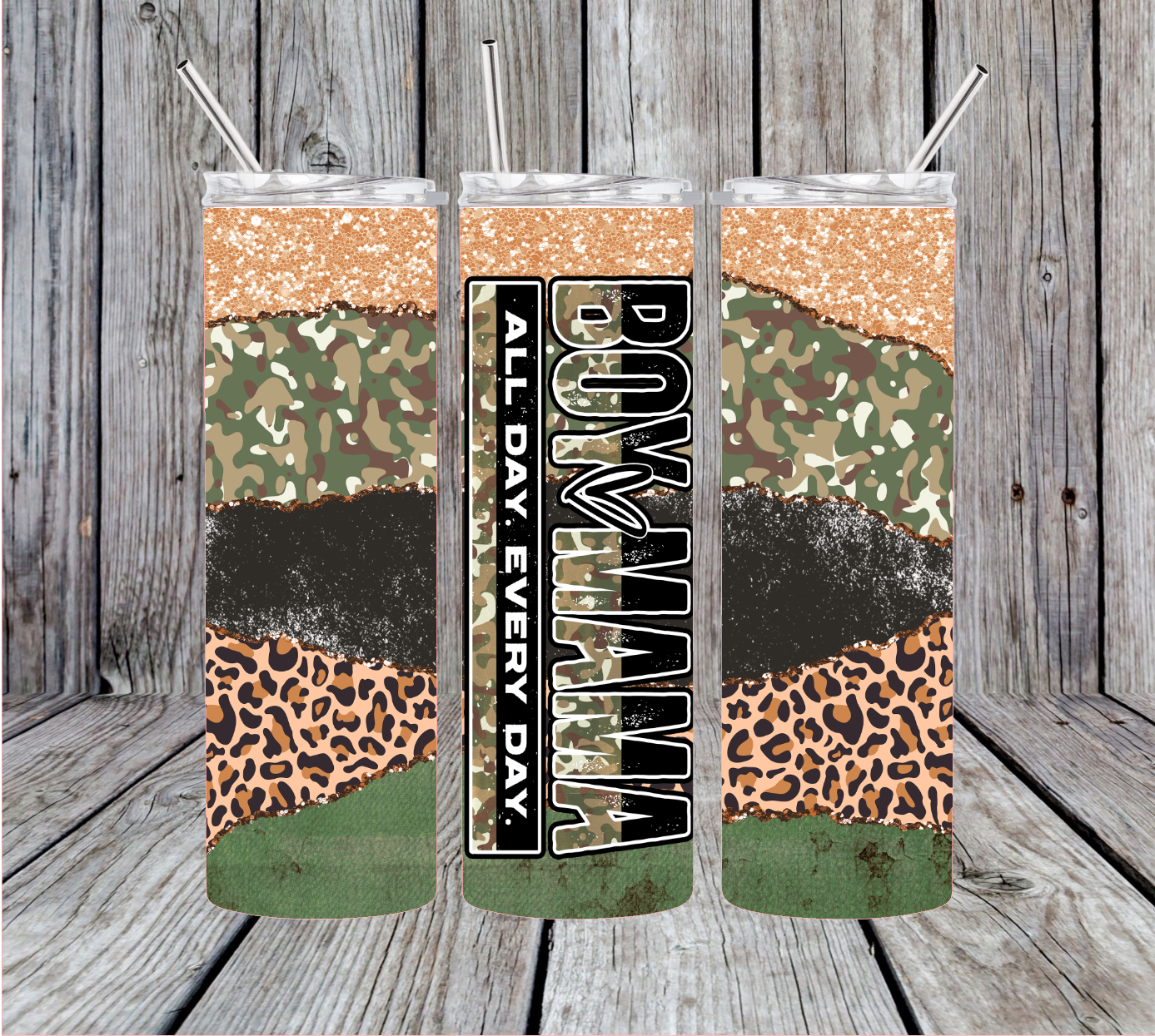 Boy Mama Leopard Camo Tumbler