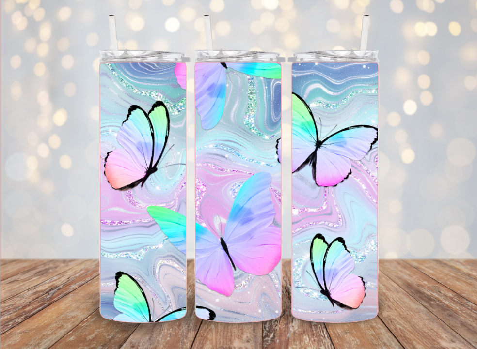 Butterflies Pastel Tumbler