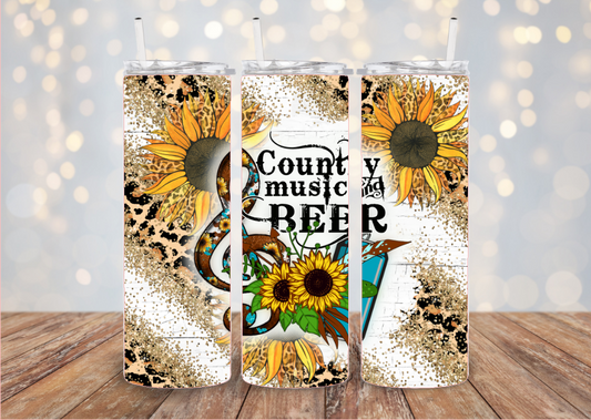 Country Music and Beer Tumbler