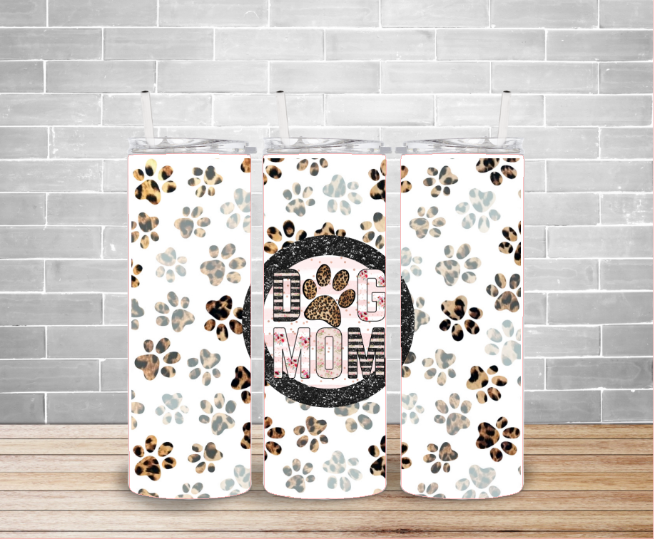 Dog Mom Paws Tumbler