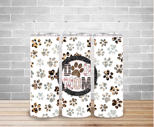 Dog Mom Paws Tumbler