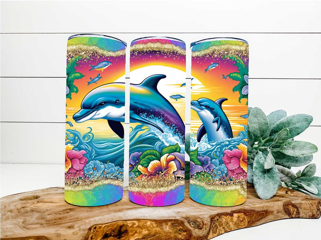 Dolphins Neon Tumbler