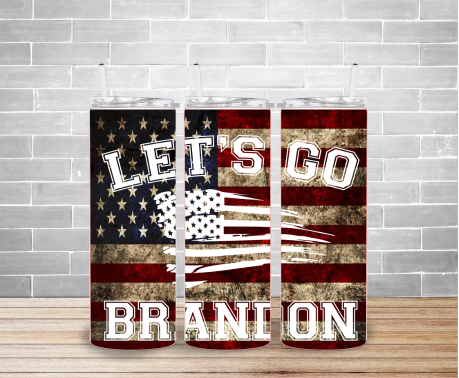 Let's go Brandon American Flag Tumbler