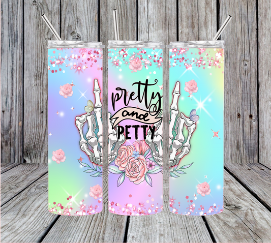 Pretty and Petty Skull Hand Tumbler