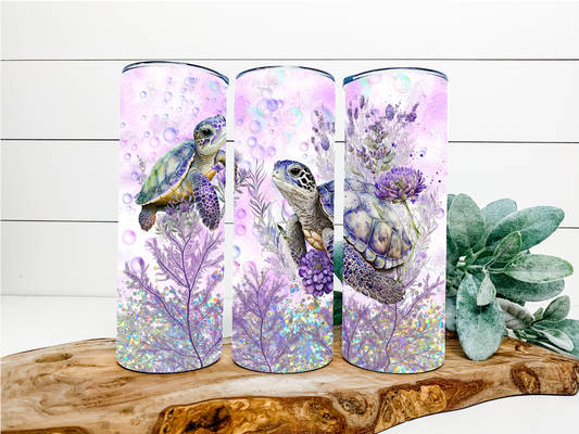 Sea Turtles Purple Tumbler