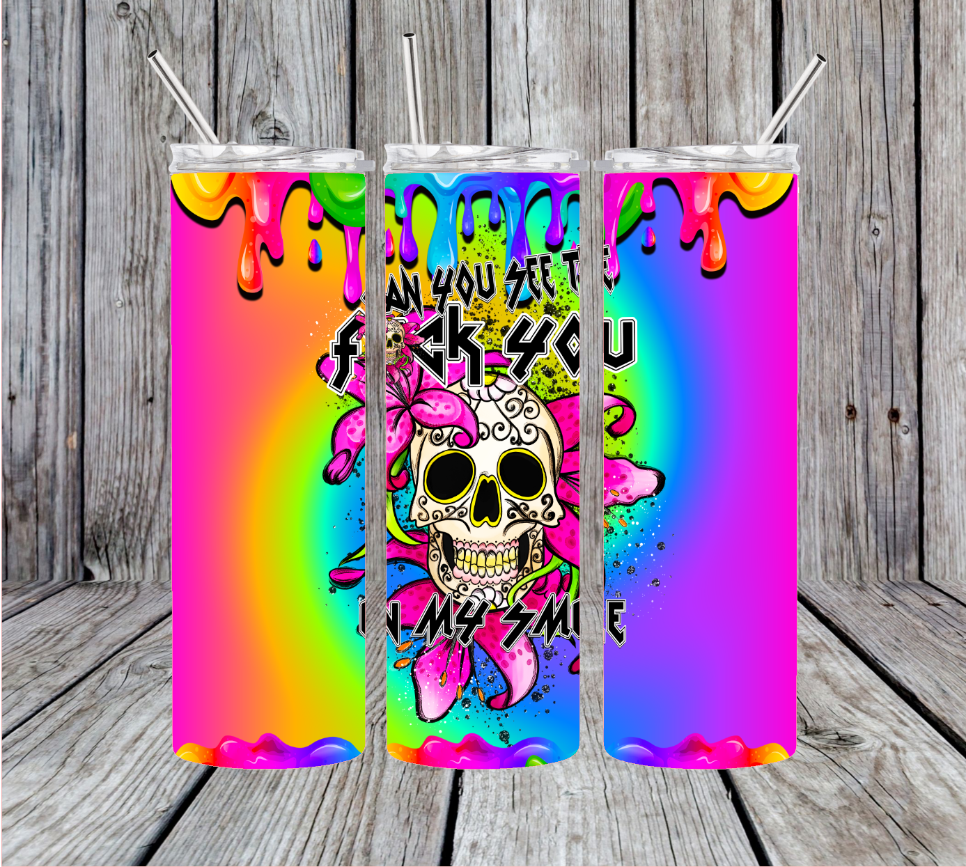 Skull Fuck You Smile Tumbler