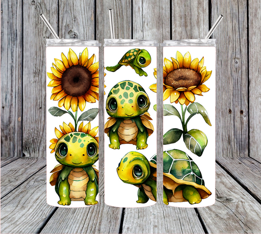 Baby Turtles with Sunflowers